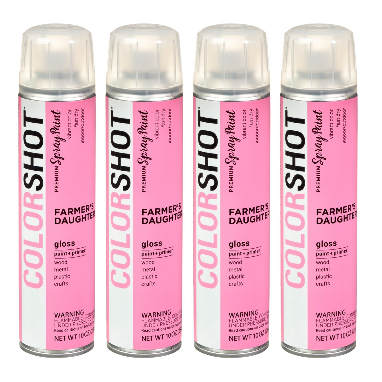 COLORSHOT Gloss Spray Paint Farmer''s Daughter (Pink) 10 oz. 4 Pack
